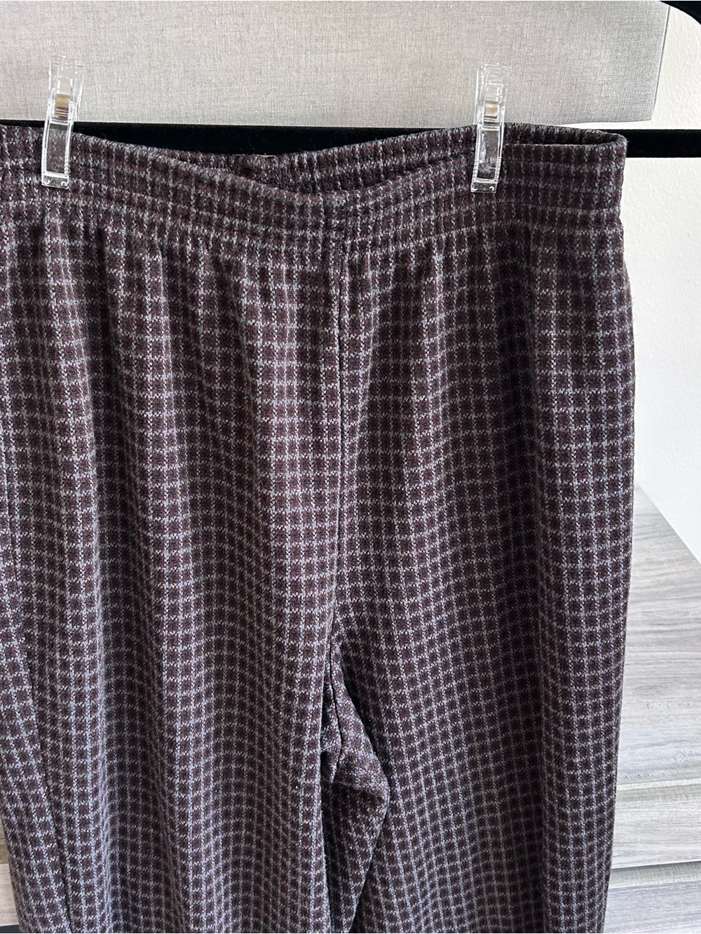 Vintage Brown Checked Straight-Leg Trousers - Picture 3 of 5